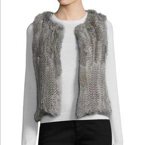 525 america Gray 100% Rabbit Fur Vest Size M